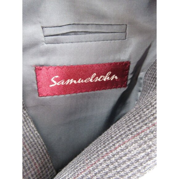 Samuelsohn Sport Coat 46 Long Blazer Houndstooth Wool Super 100 VINTAGE - Picture 10 of 14
